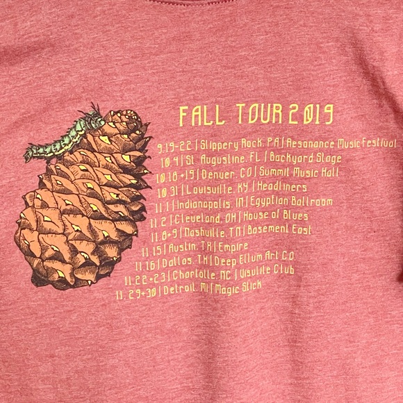Papadosio 2019 Tour Moth Leaf Graphic Rust T Shirt Adult size Medium - Picture 6 of 7